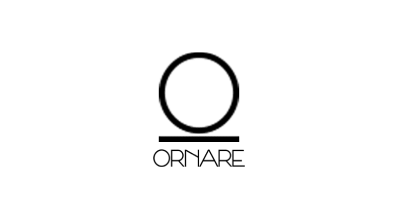 Ornare logo: circle above a line.